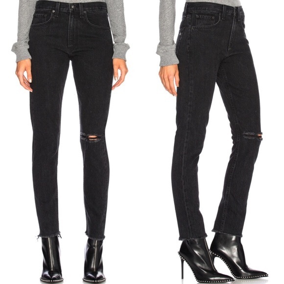 Rag&bone Black High Rise Skinny Jeans